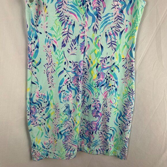 Lilly Pulitzer Sherryn Shift Dress Women XS Blue Oasis Tint Swim Shady Seahorse - Picture 8 of 9